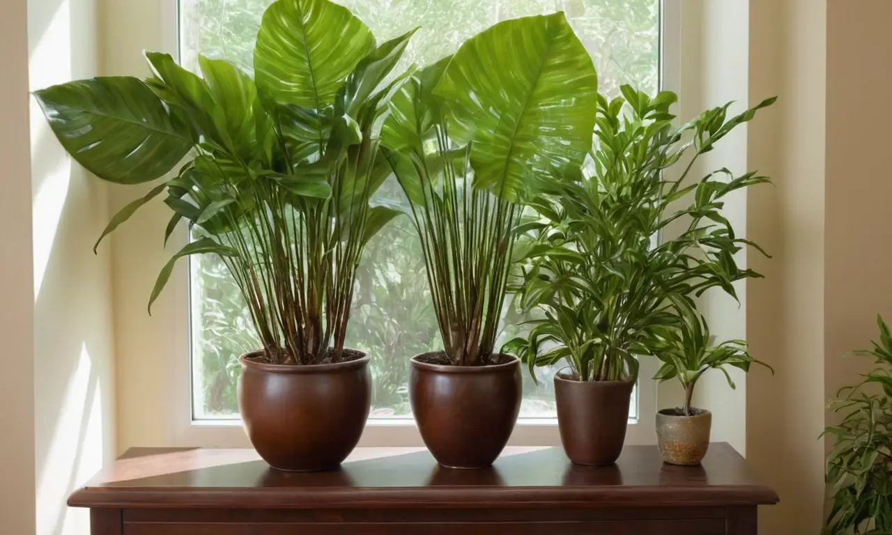 Plantas verdes detalladas en un ambiente tranquilo