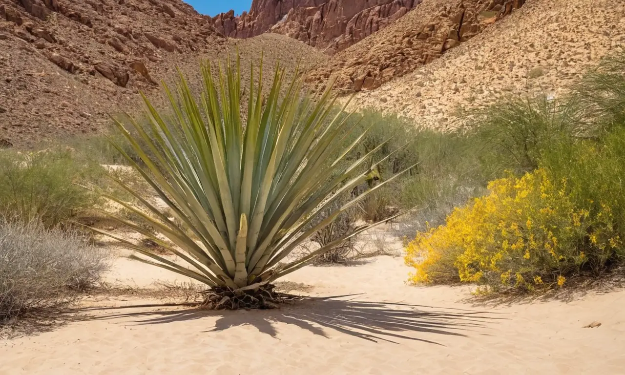 Desierto soleado con flora resistente y paisaje hermoso