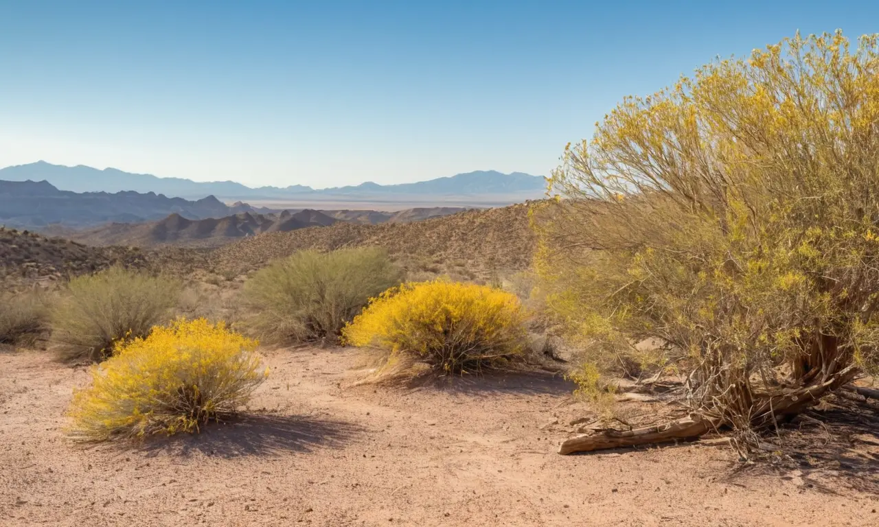 Desierto sereno con vida vegetal resiliente