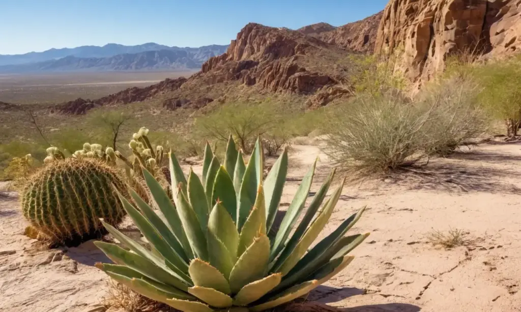 Desierto vibrante con flora resiliente y luz