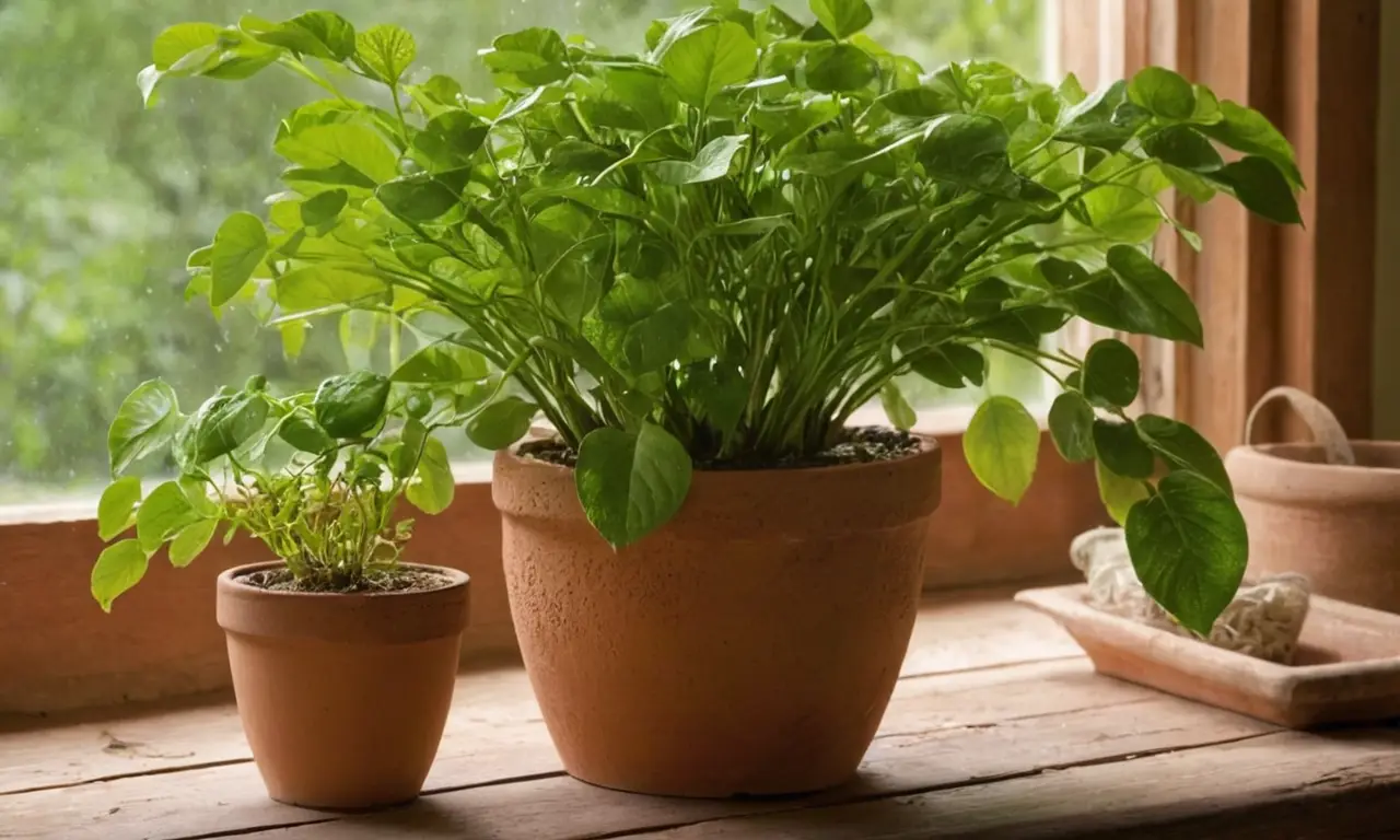 Escena tranquila de plantas en interiores