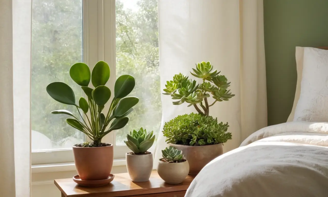 Ambiente sereno con plantas y luz suave