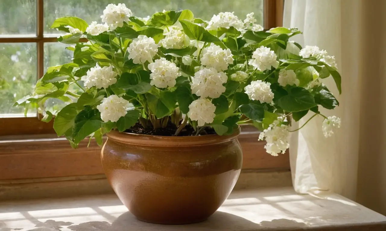 Plantas verdes y flores crean un oasis