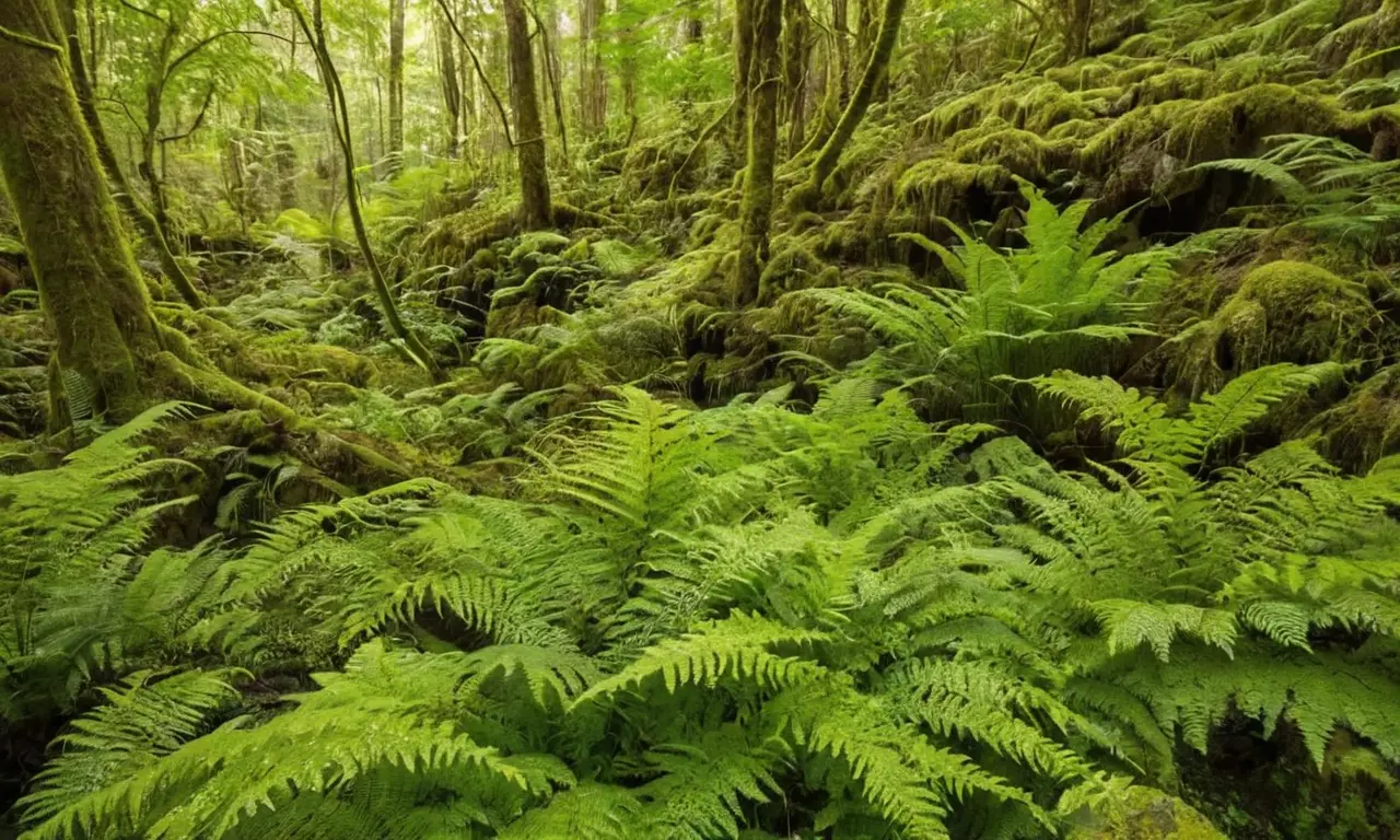 Bosque vibrante con luz y vida