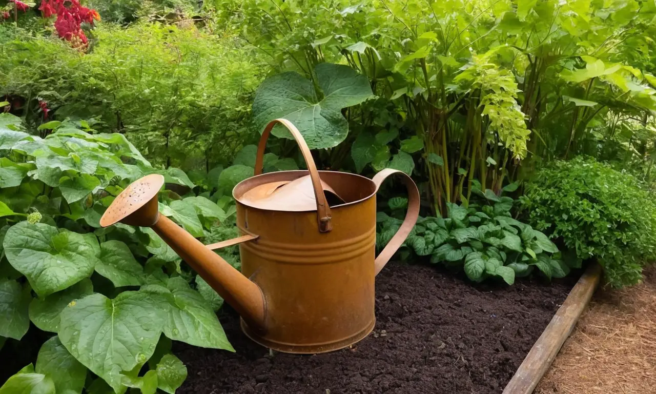 Jardín vibrante con plantas saludables y luz