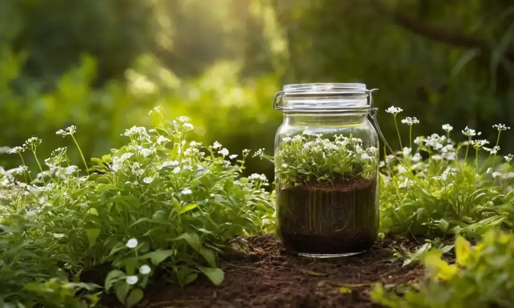 Plantas verdes brillantes rodeadas de vida