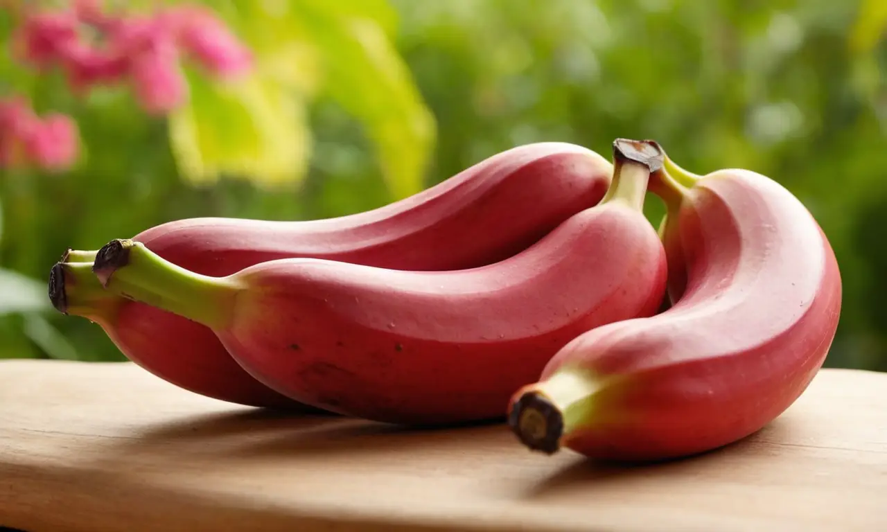 Bananas rojas vibrantes con textura rica