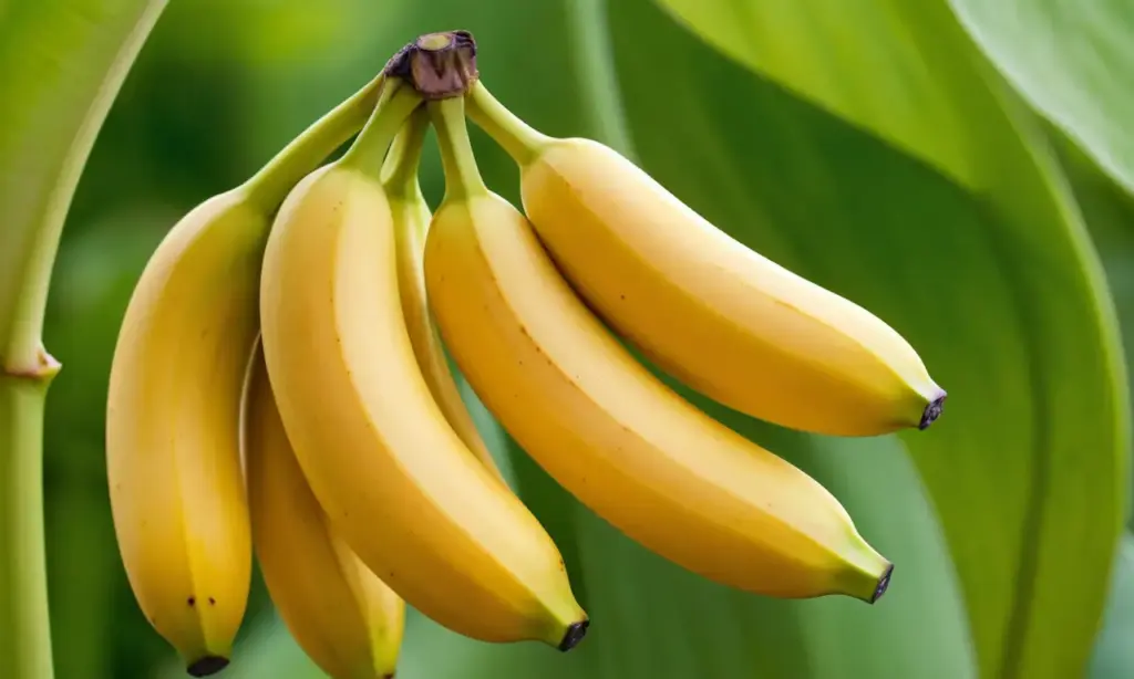 Un racimo de bananas frescas y brillantes