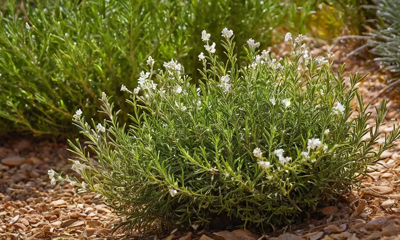 Un vibrante jardín de romero floreciente