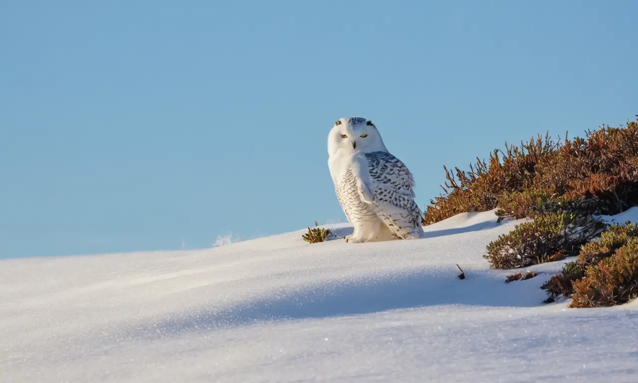 Tundra nevada con fauna ártica serena