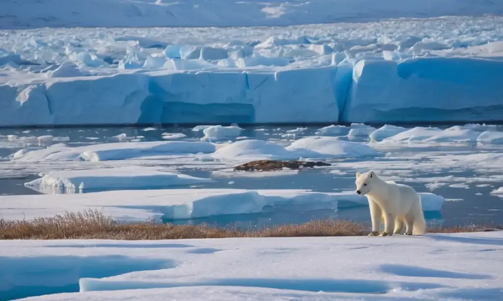 Paisaje polar con osos y naturaleza impresionante