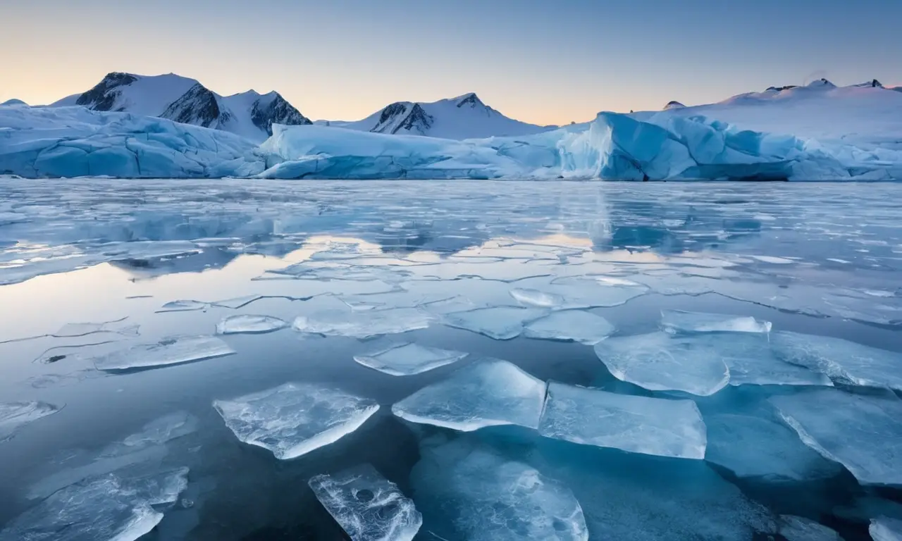 Paisaje helado resplandece en delicada fragilidad