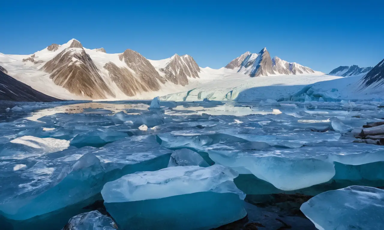 Un paisaje helado refleja la fragilidad climática