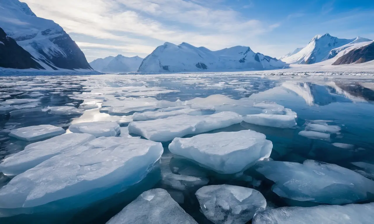 Paisaje polar vibrante y frágil en cambio