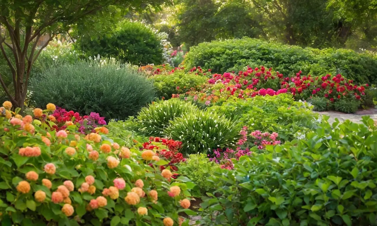 Flores vibrantes en un jardín luminoso