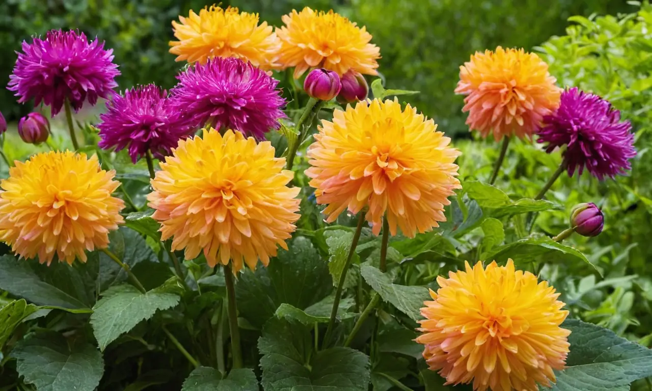 Flores vibrantes y coloridas en un jardín