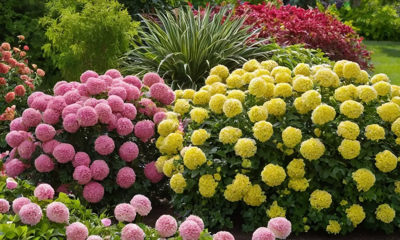 Jardín vibrante y armonioso lleno de flores