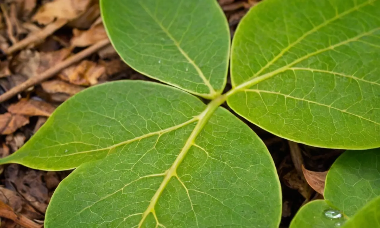 Hojas verdes vibrantes con luz y sombras