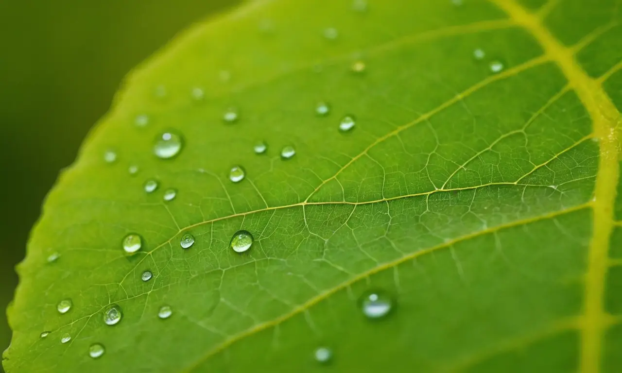 Hoja verde brillante con detalles naturales