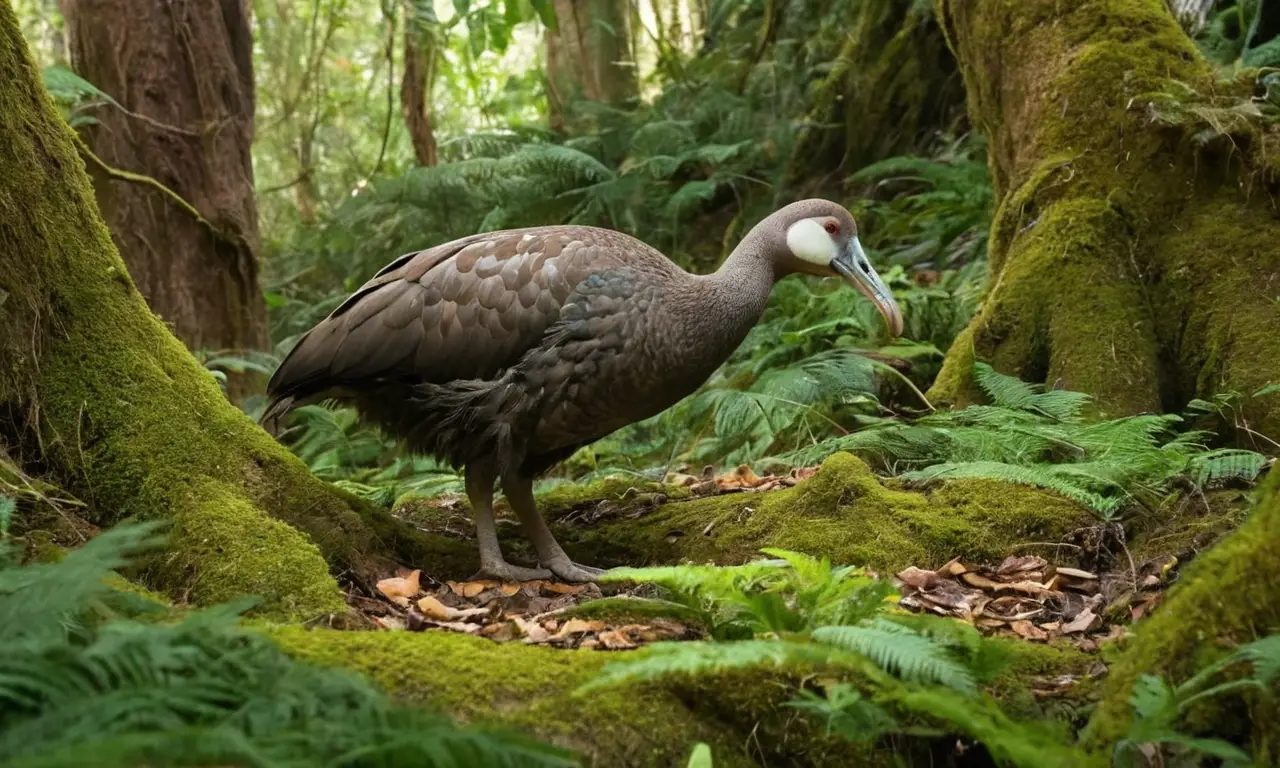 Un bosque denso y tranquilo con un dodo