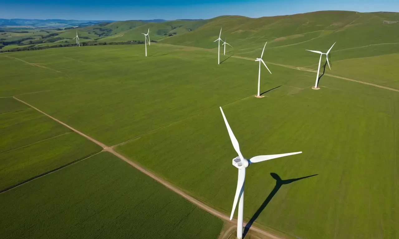 Paisaje renovable: energía, tecnología y naturaleza armoniosos