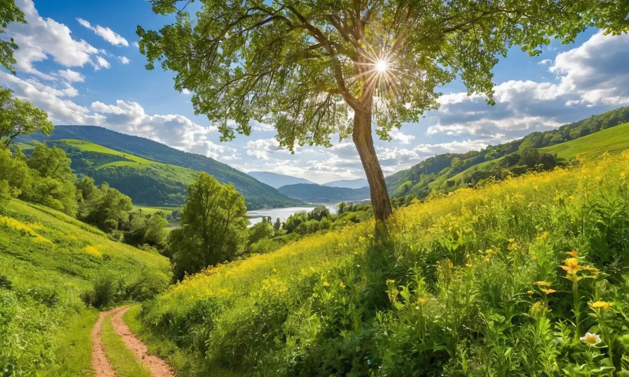 Paisaje agrícola vibrante y sostenible en armonía