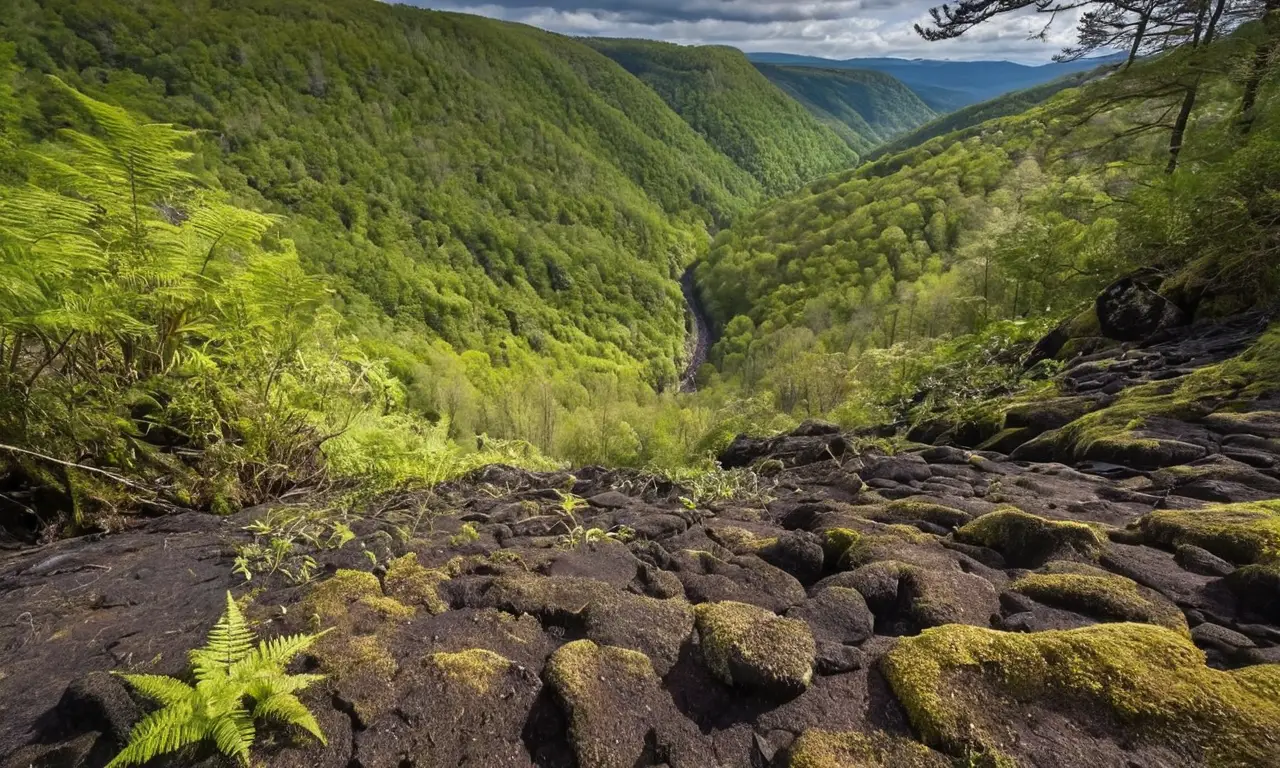 Un paisaje boscoso lleno de contrastes naturales