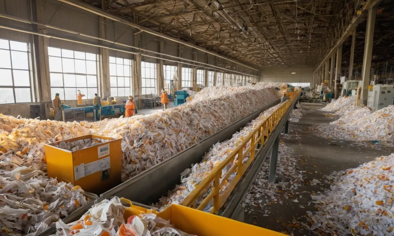 Instalación de reciclaje con actividad intensa