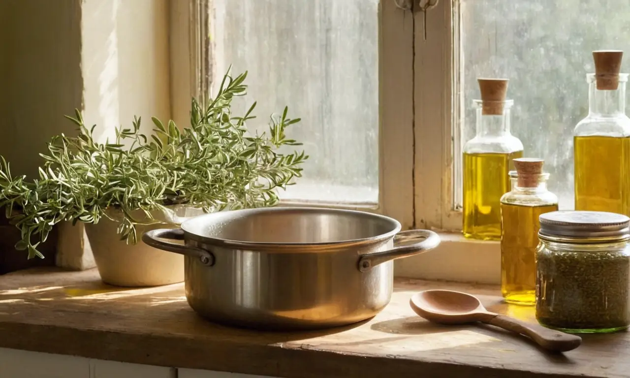 Ambiente cálido y acogedor de cocina rústica