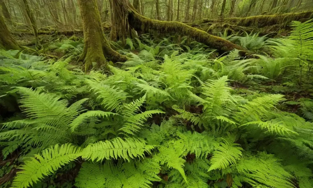 Follaje vibrante y detallado en el bosque