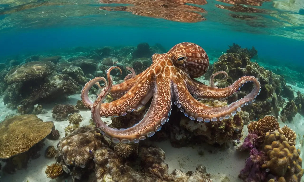 Octógano vibrante y adaptable en el océano