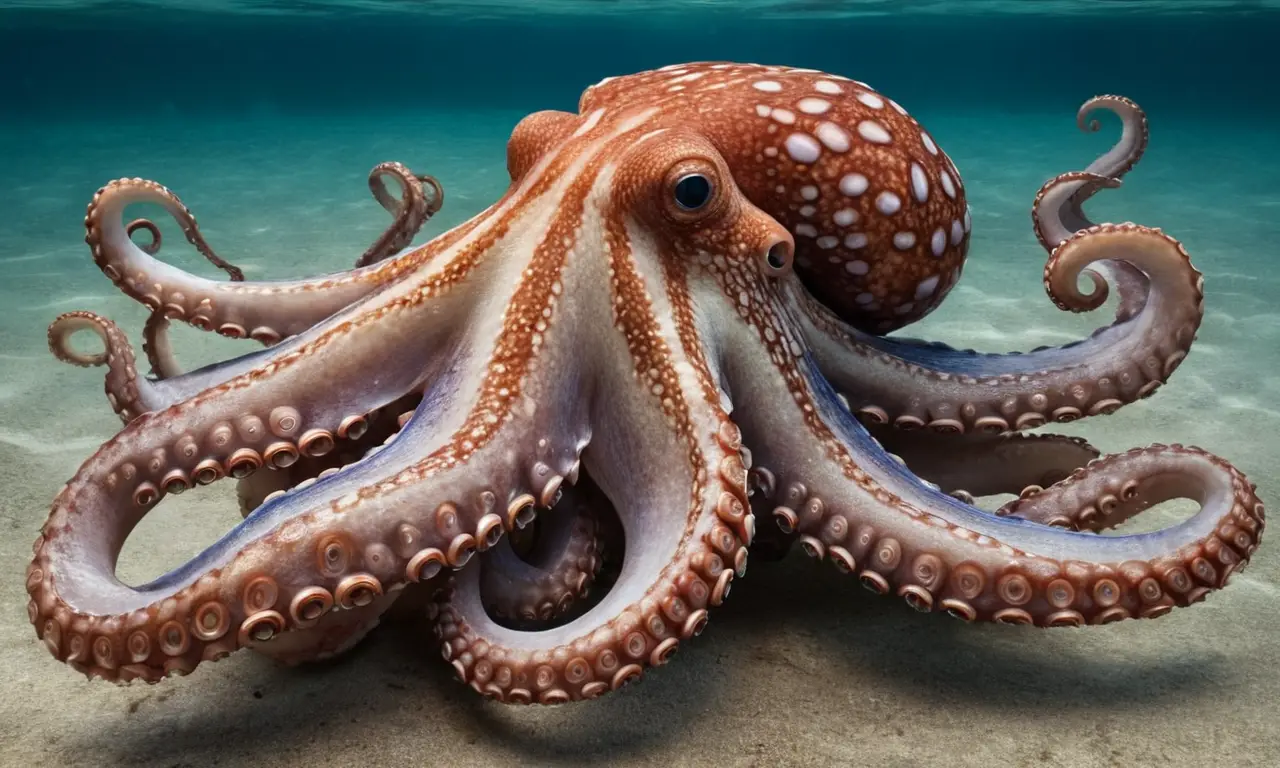 Ilustración detallada de un pulpo realista