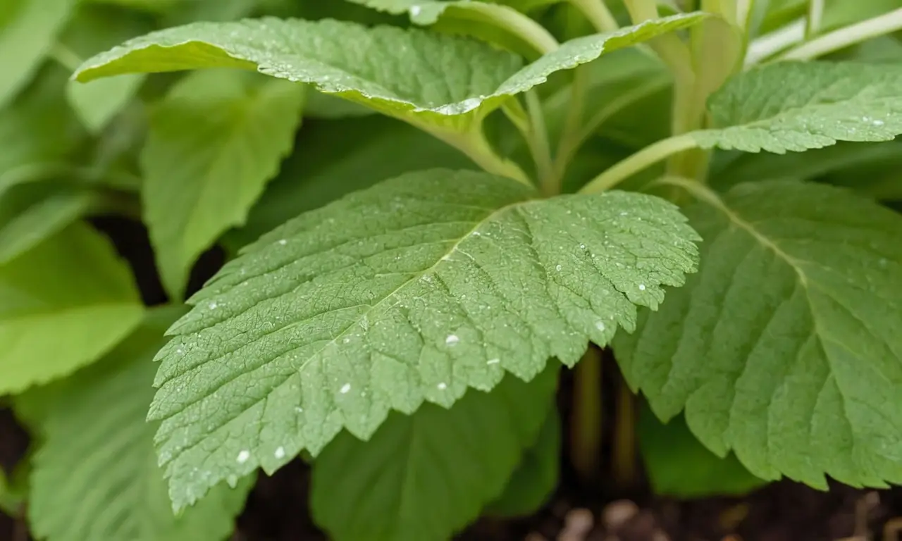 Planta vibrante con hojas moradas y brillantes