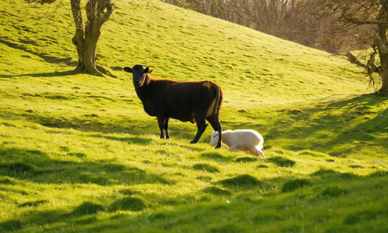 Pastizal vibrante con animales en movimiento
