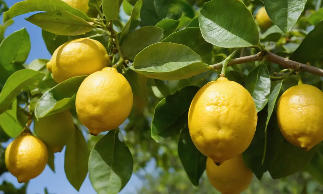 Limoneros brillan bajo el sol dorado