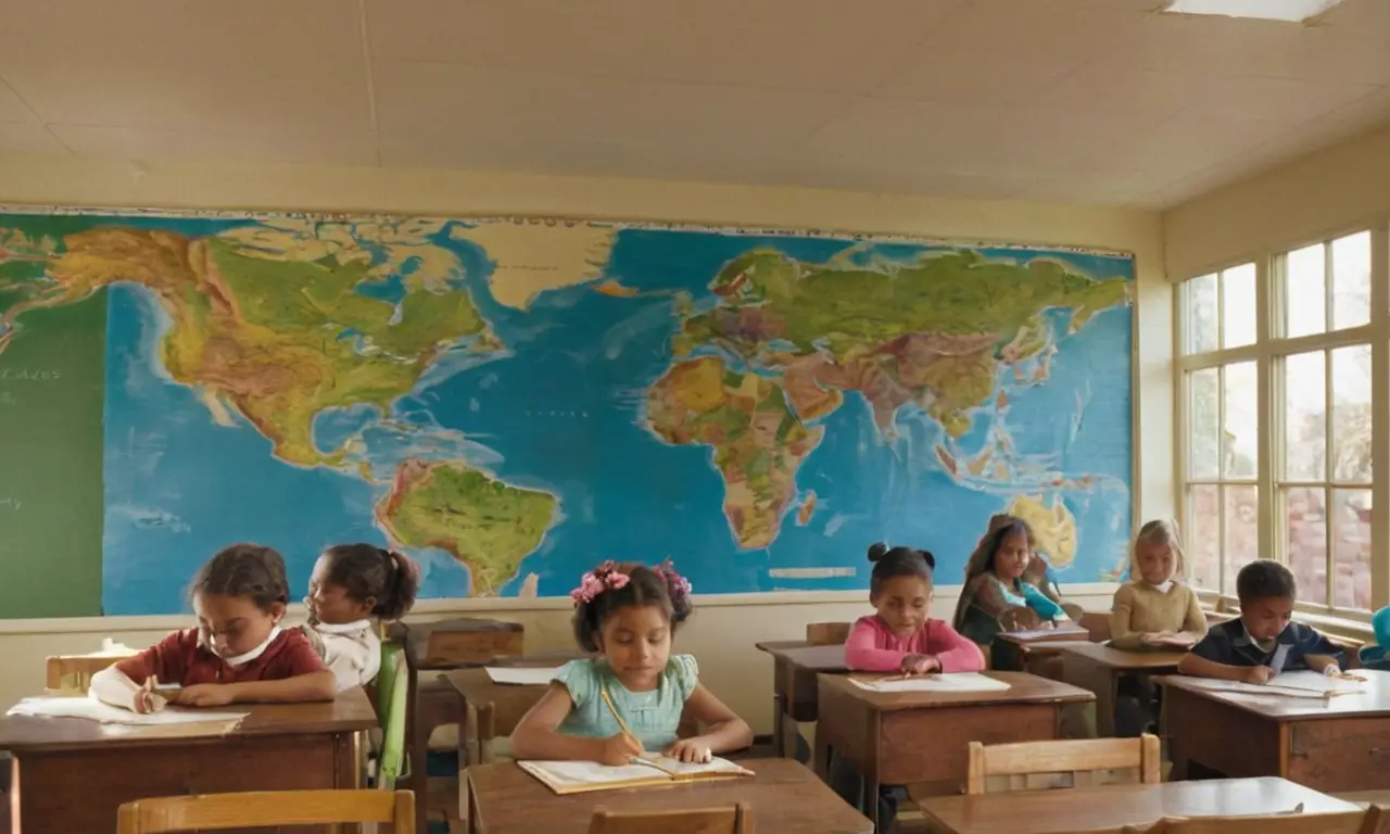 Niños curiosos aprenden sobre geografía divertida
