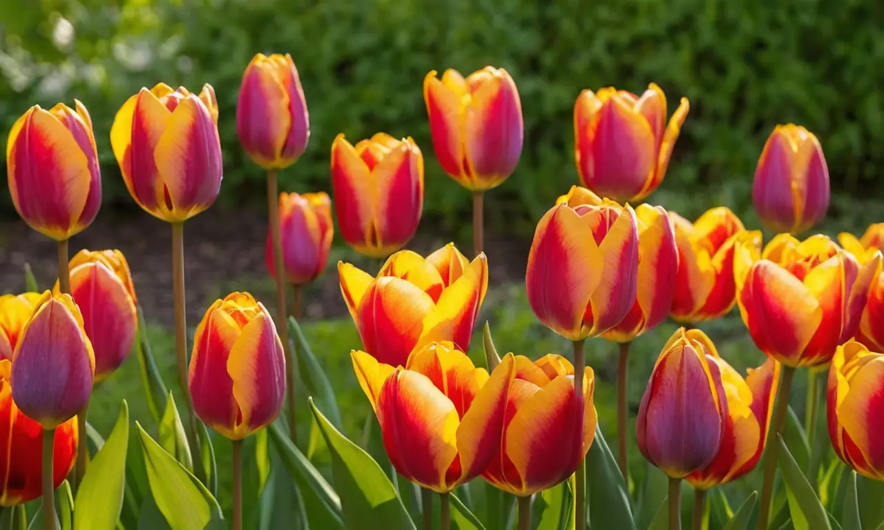 Hermosas flores vibrantes en un jardín cuidado
