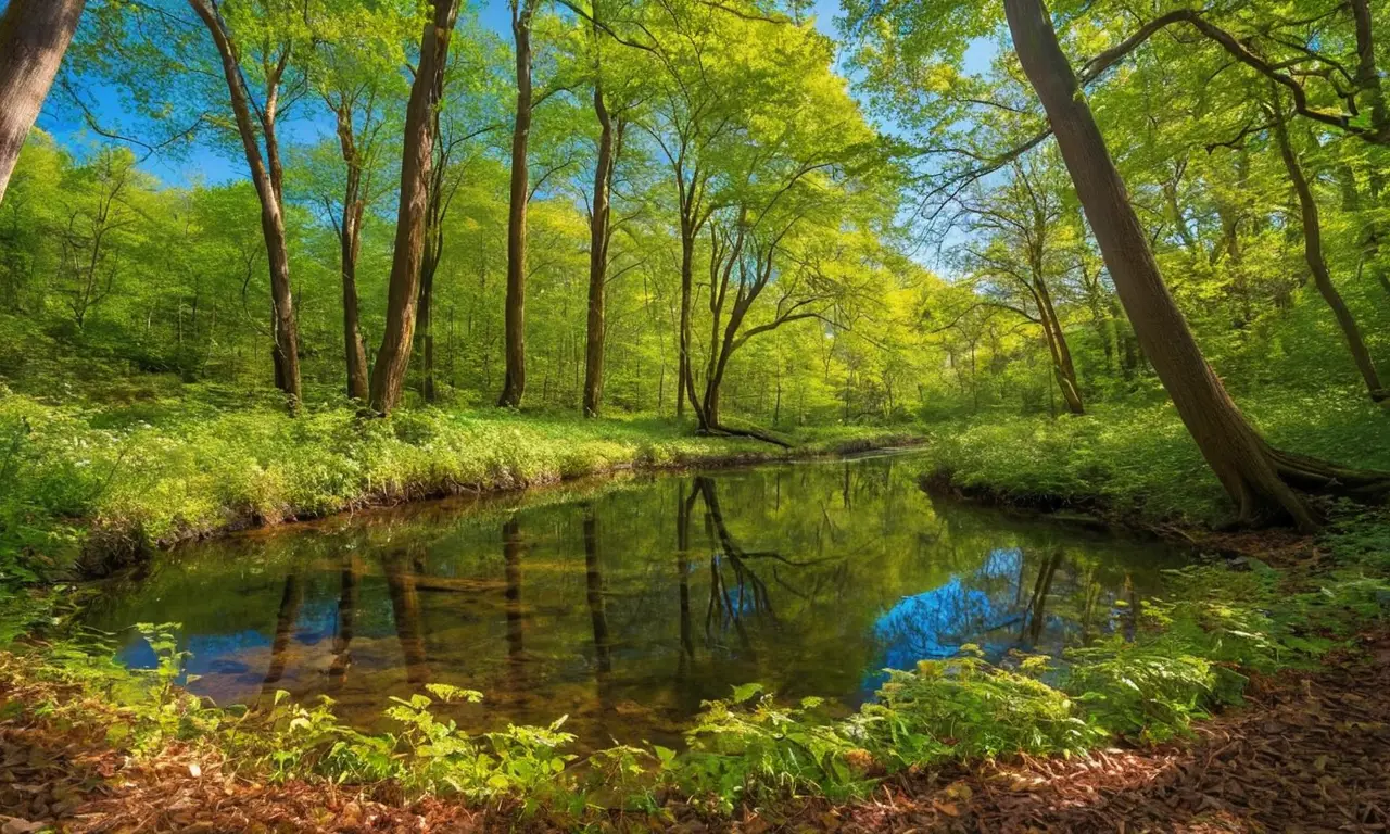 Bosque vibrante lleno de vida y luz