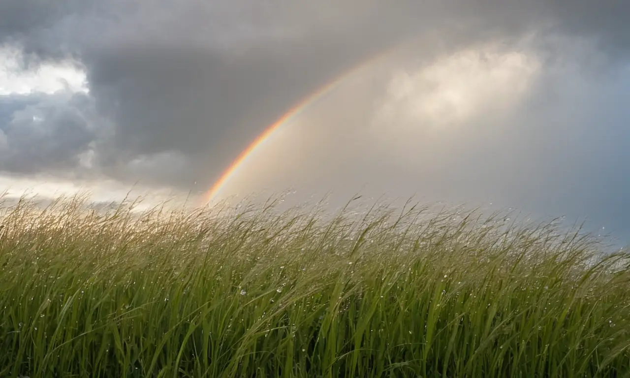 Lluvia etérea crea un paisaje sereno
