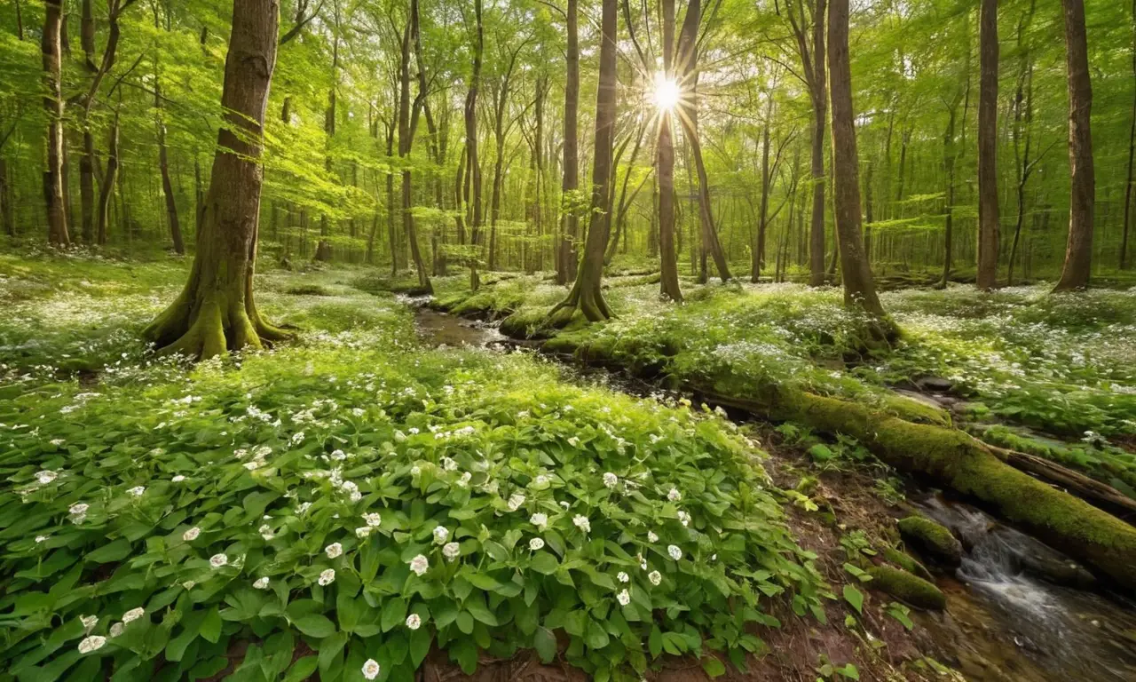Un bosque verde vibrante y lleno de vida