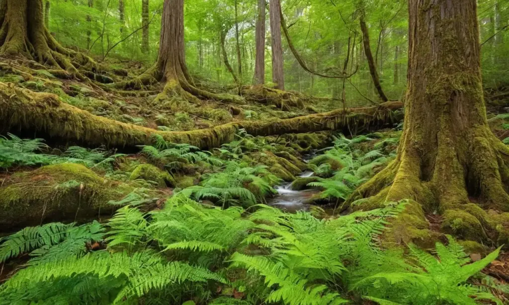 Bosque vibrante lleno de vida y naturaleza