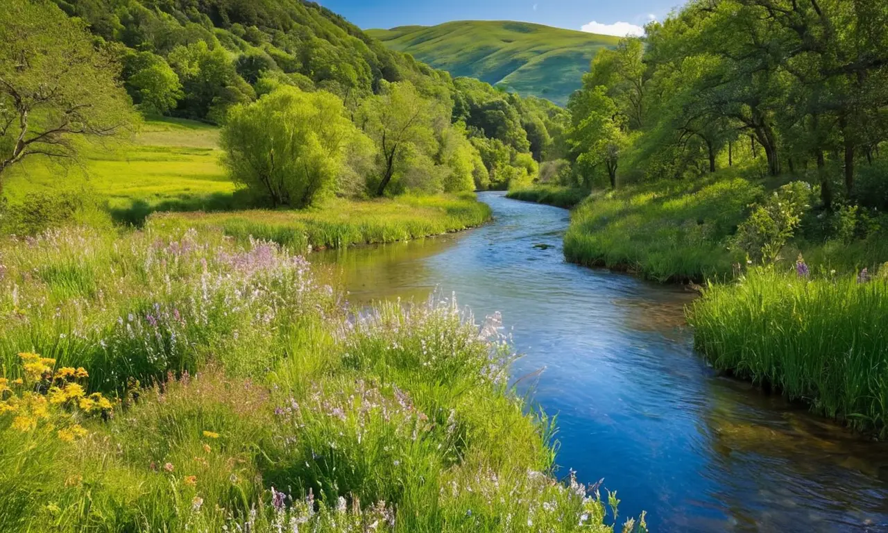 Río serpenteante en un paisaje sereno