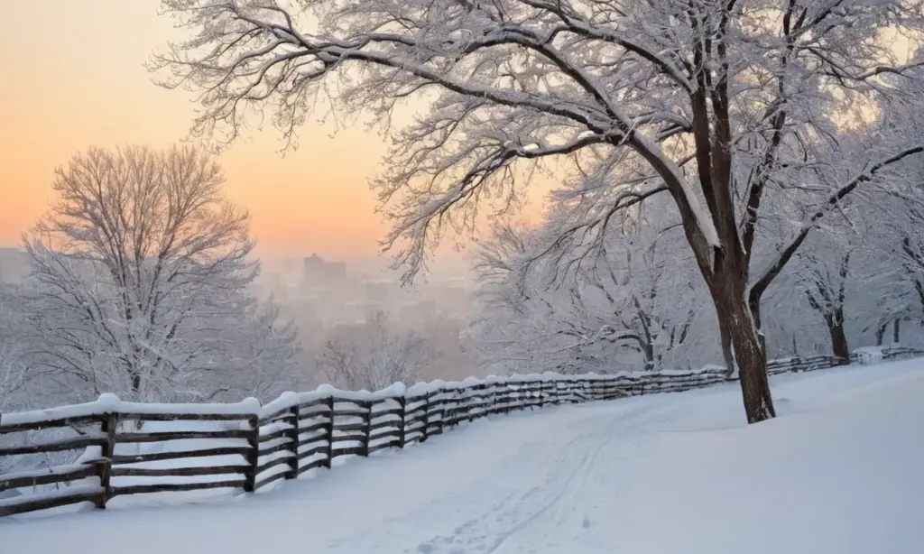 Paisaje invernal de nieve y calma