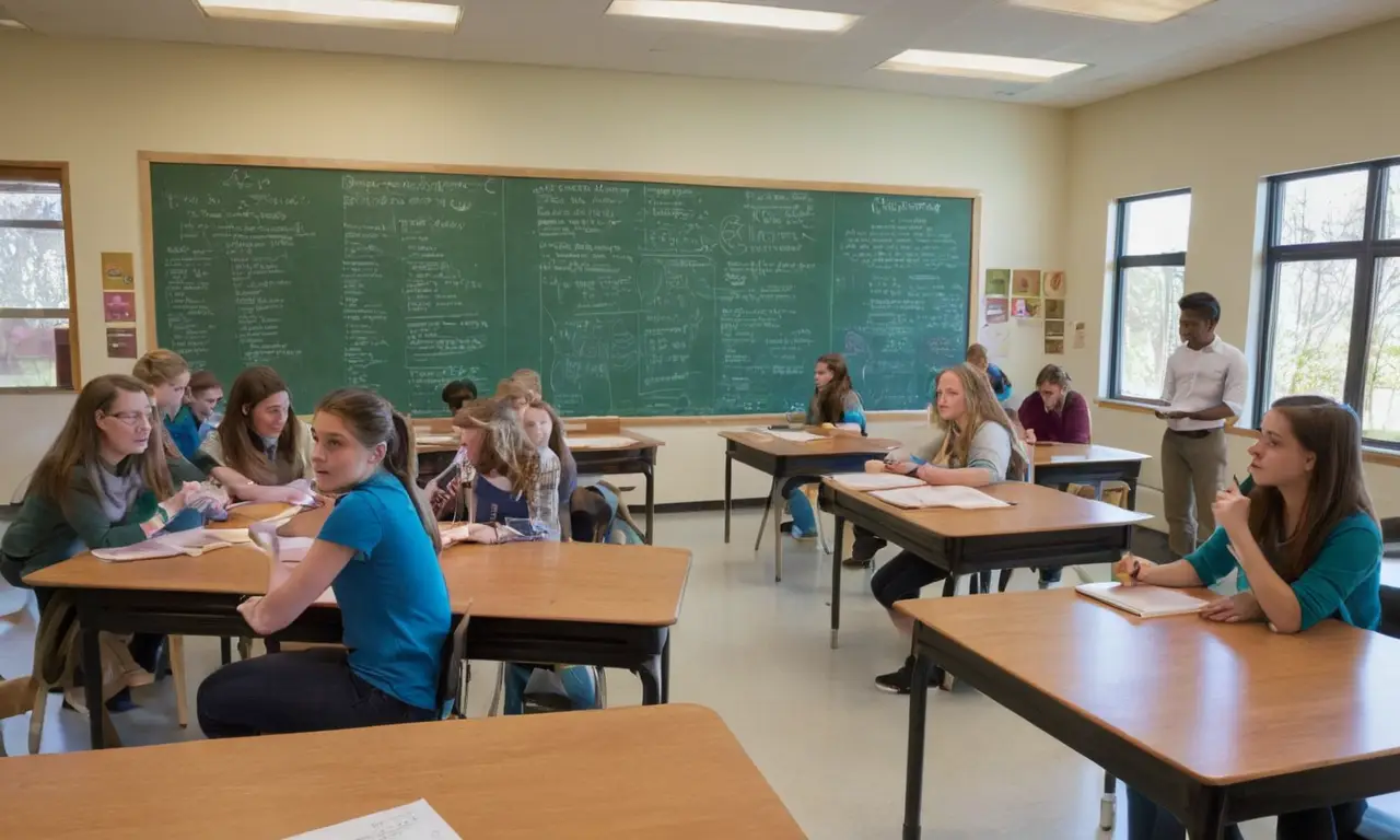 Aula vibrante llena de entusiasmo y aprendizaje