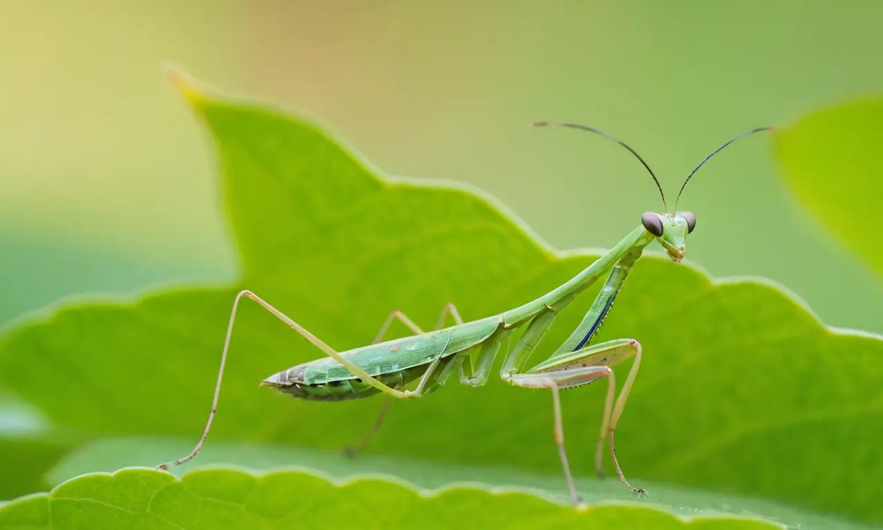 Mantis vibrante en un entorno natural