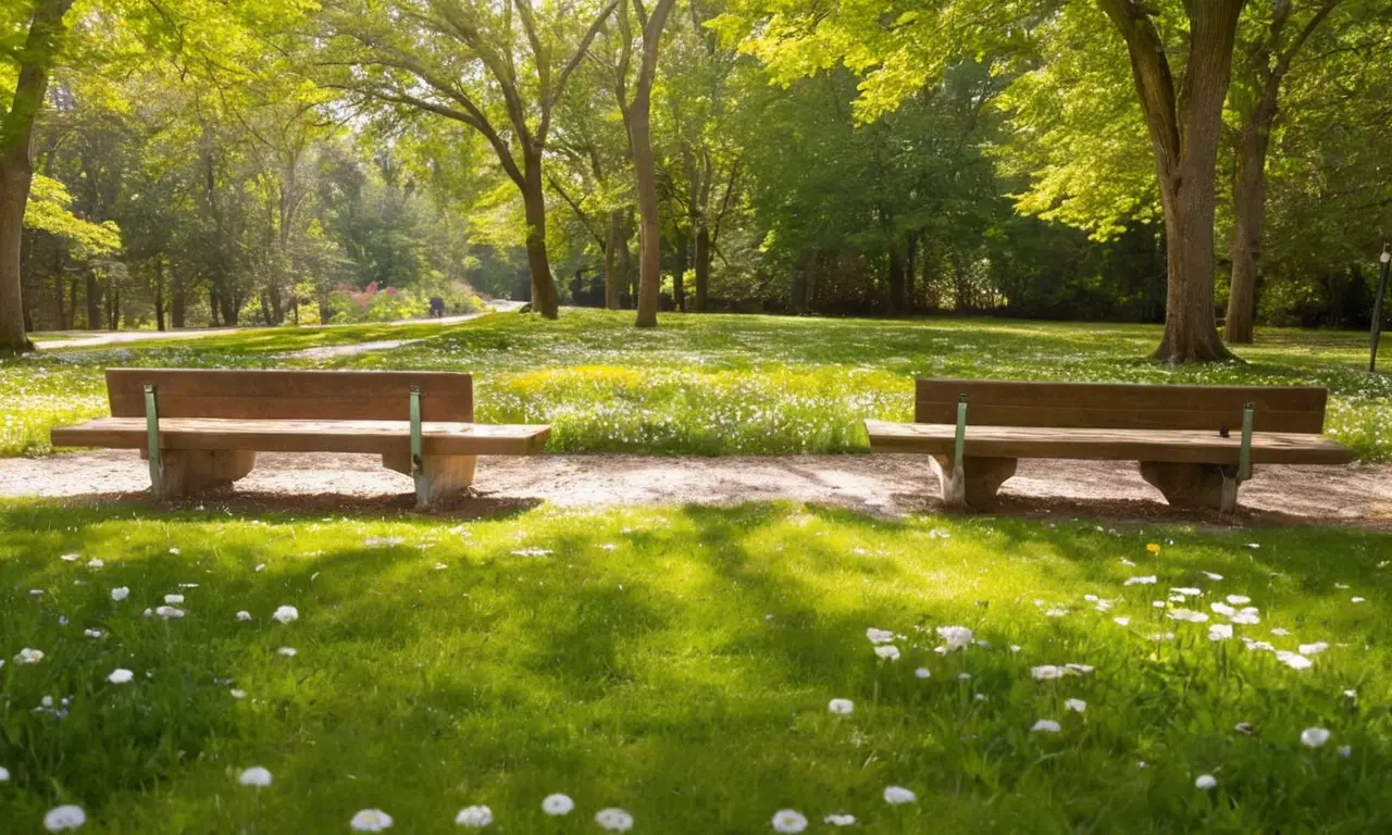 Parque sereno con gente y naturaleza vibrante