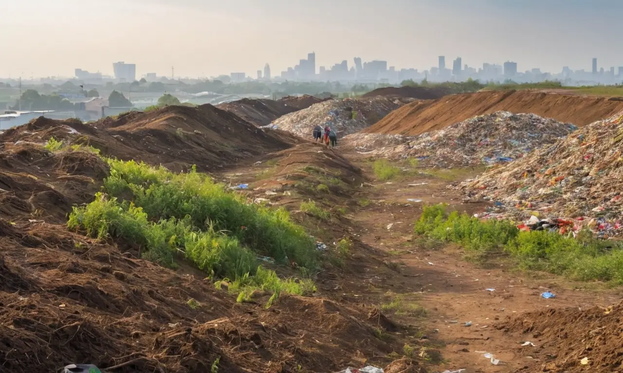 Basura acumulada en un vertedero desolador