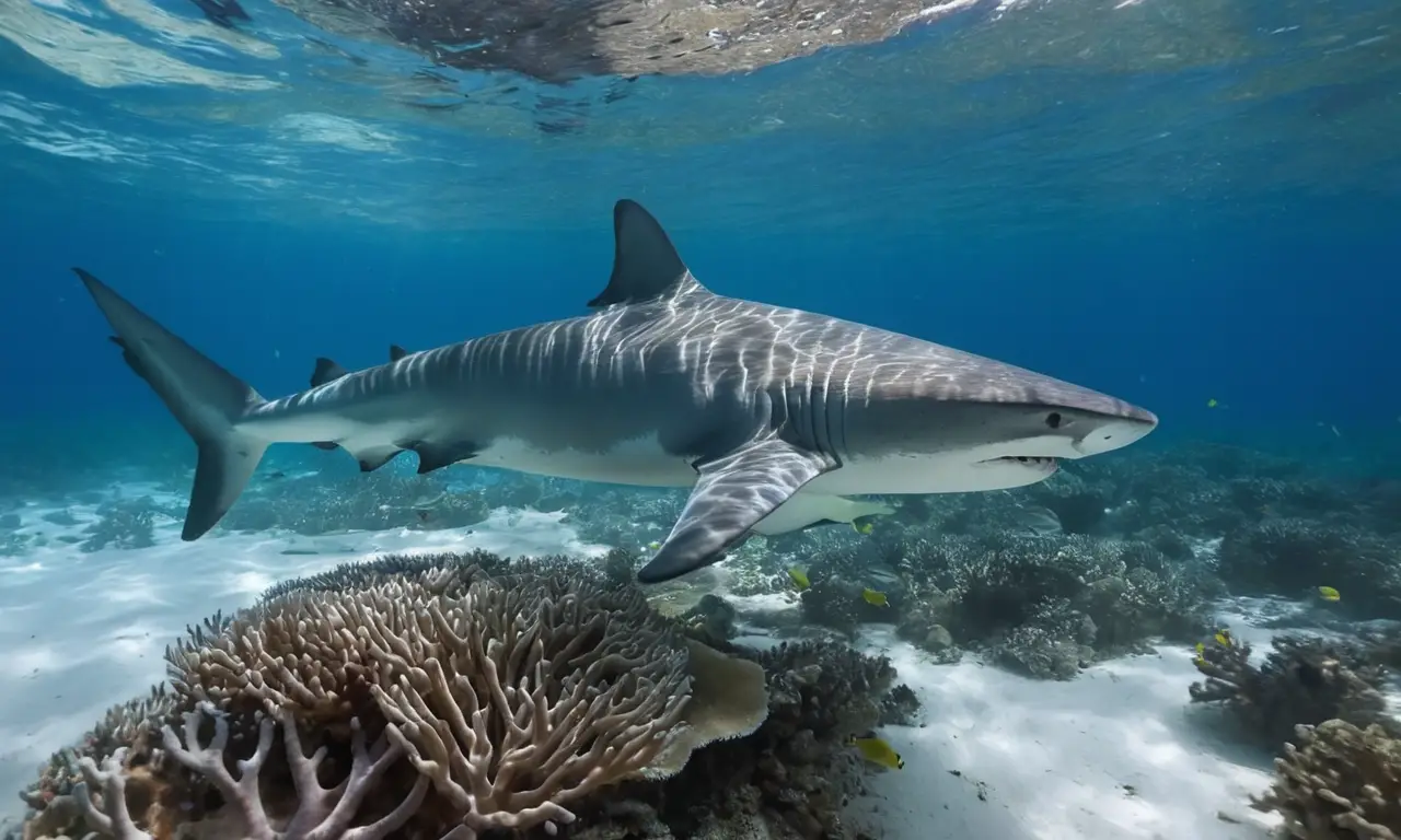 Tiburón majestuoso en un mar vibrante