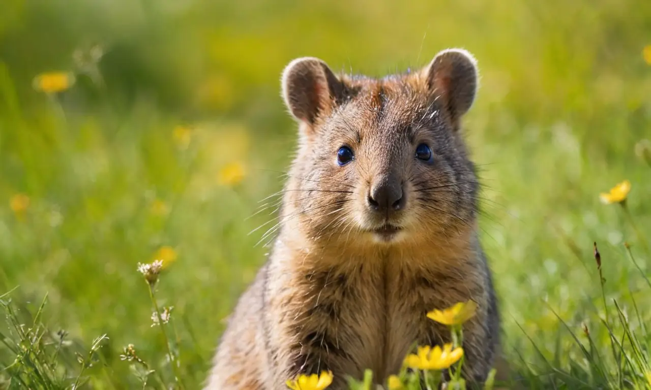 Quokka en un sereno paisaje natural