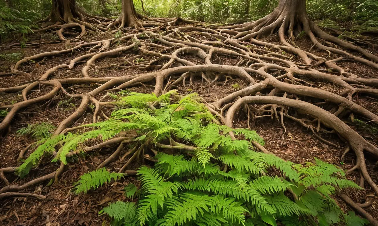 Raíces entrelazadas en un ecosistema vibrante